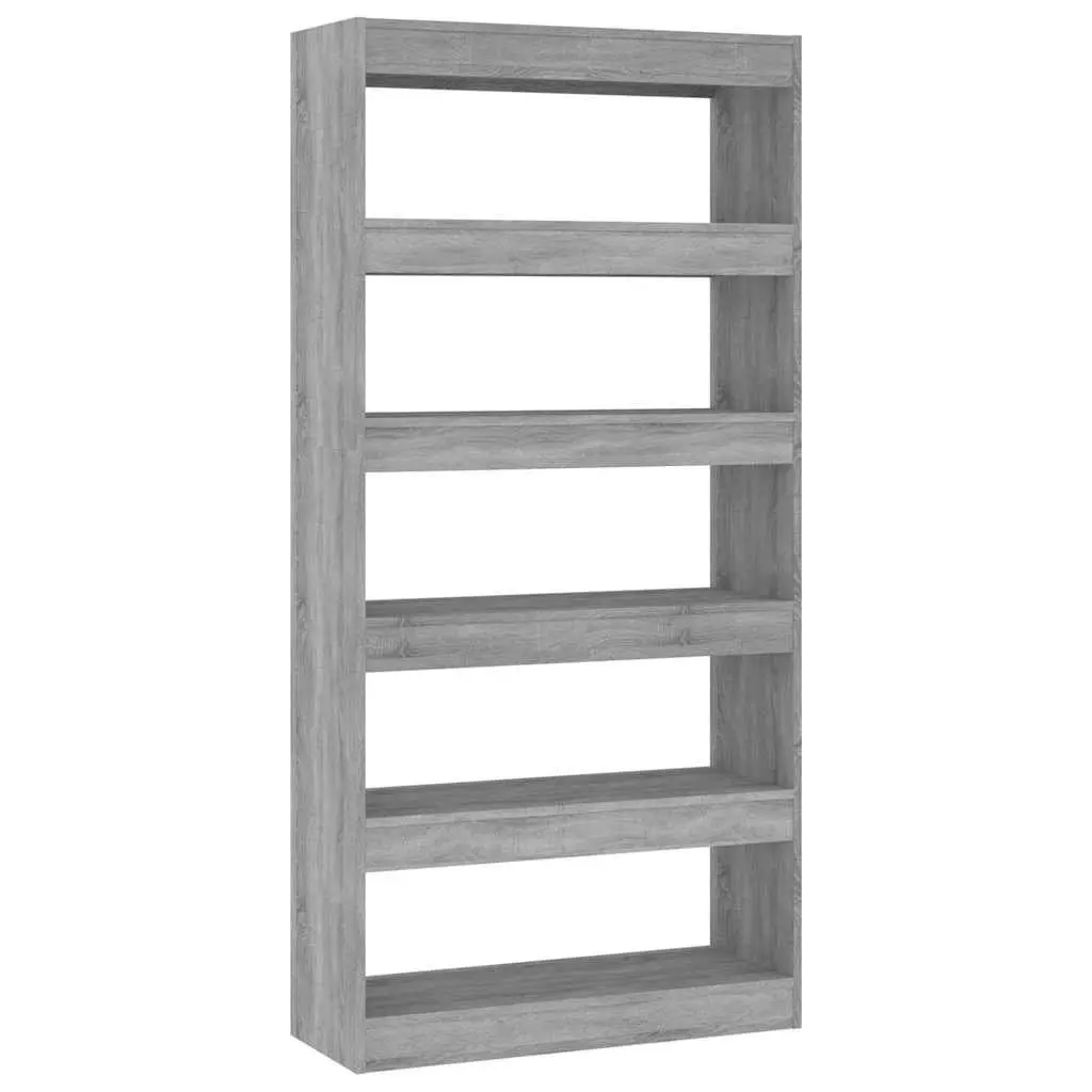Book Cabinet Room Divider Sturdy Spacious 80x30x166cm Grey Sonoma Engineered Wood Shelving