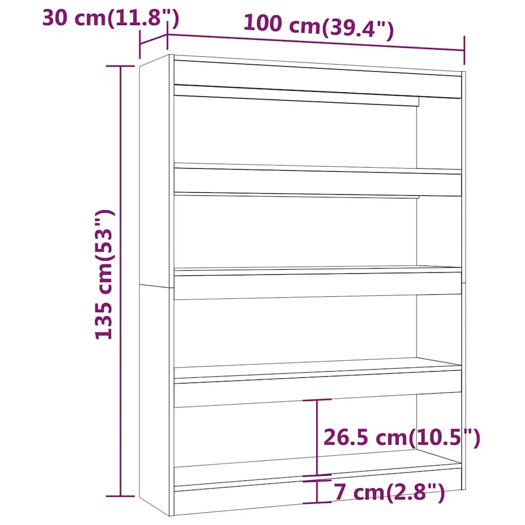 Book Cabinet Room Divider Storage Bookshelf Brown Standing Shelves Organiser