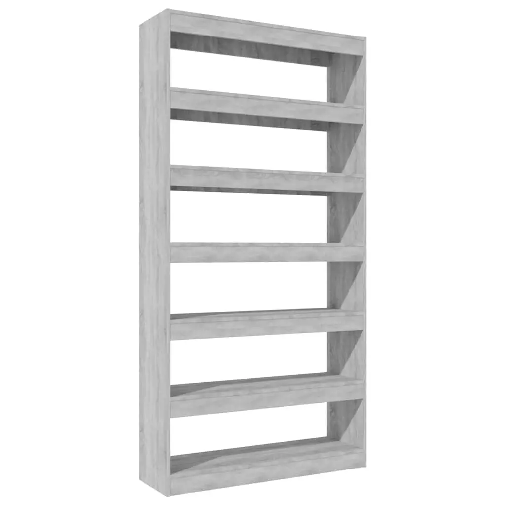 Book Cabinet Room Divider Grey Wooden Storage Organizer 100W x 30D x 198H cm