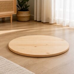 Round Table Top in Solid Pine Wood Ø70cm x 2.5cm Brown