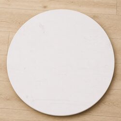 Round Table Top Made of Solid Pine Wood, White Finish