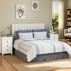 White Bedside Cabinets Set of 2, Solid Pine Wood 40x35x61.5 cm