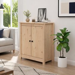 Pine Wood Sideboard Cabinet with Ample Storage Space