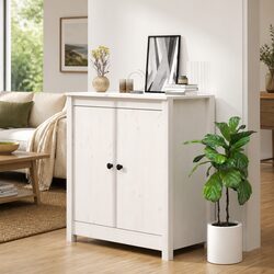 White Pine Wood Sideboard Storage Cabinet