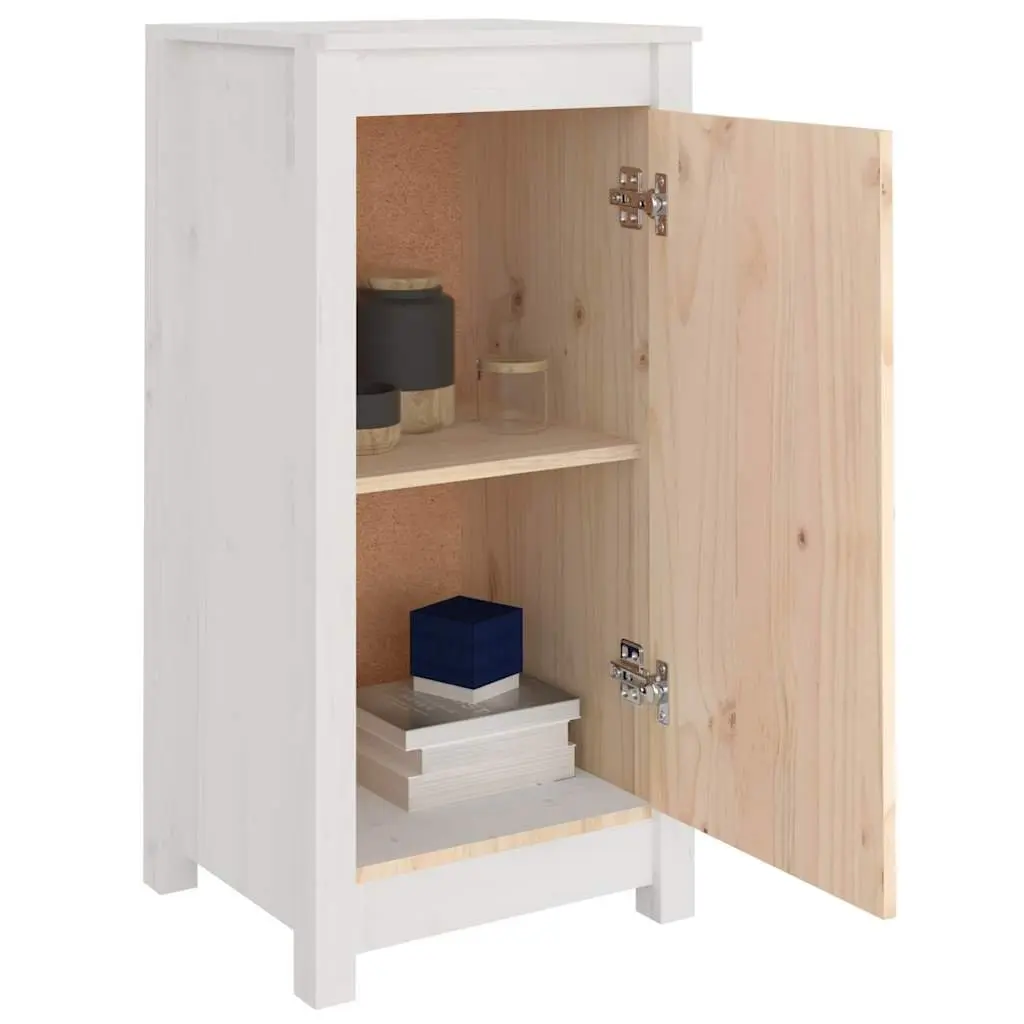 Sideboards 2 Piece White Solid Wood Pine Storage Cabinet Living Room