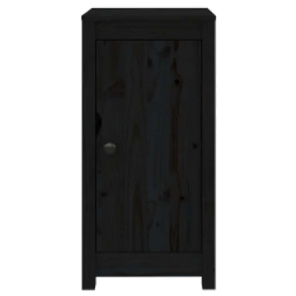 Sideboards Storage Cabinet Solid Wood Black 2 Piece