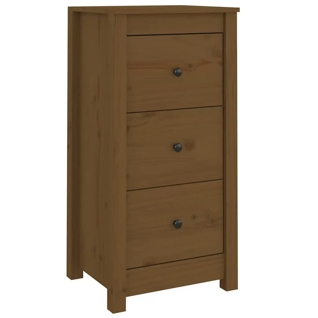 Solid Pine Wood Sideboard Storage Furniture Rustic Brown 40x35x80cm 2 Piece