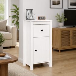 Solid Pine White Sideboard Cabinet 40x35x80cm