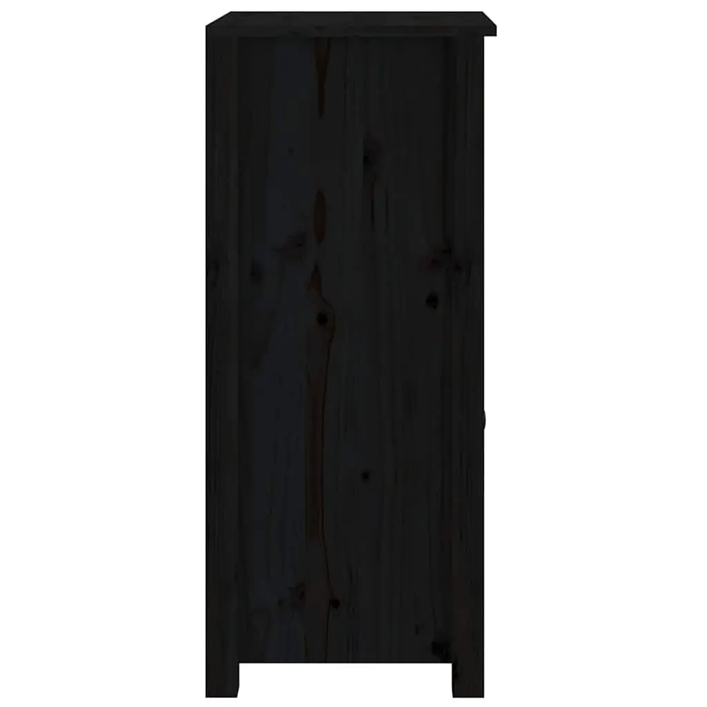 Solid Wood Sideboards Ample Storage 40cm W x 35cm D x 80cm H Black
