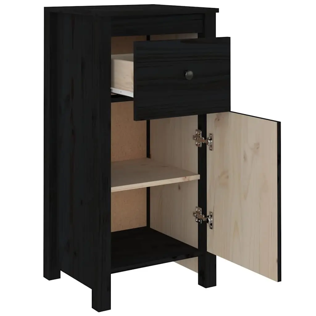 Solid Wood Sideboards Ample Storage 40cm W x 35cm D x 80cm H Black