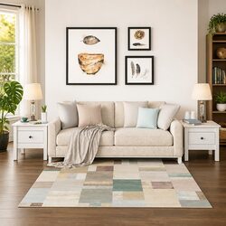 Set of 2 White Pine End Tables 40x40x39 cm with Drawers