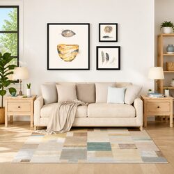 Set of 2 Pine End Tables with Drawer for Storage