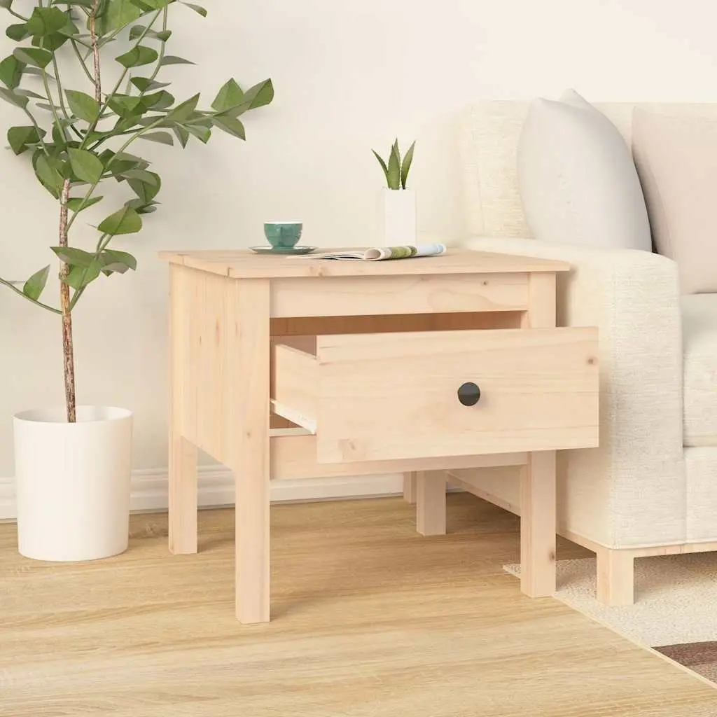 Side Tables Set of 2 Solid Wood Pine End Table Drawer Storage Living Room