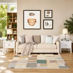 Set of 2 White Pine Wood Side Tables with Drawer, 50x50x49 cm