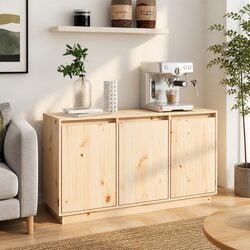 Solid Wood Pine Sideboard Cabinet 111x34x60 cm
