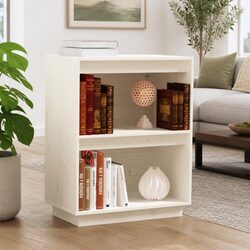 White Console Cabinet 60x34x75 cm with Solid Pine Construction
