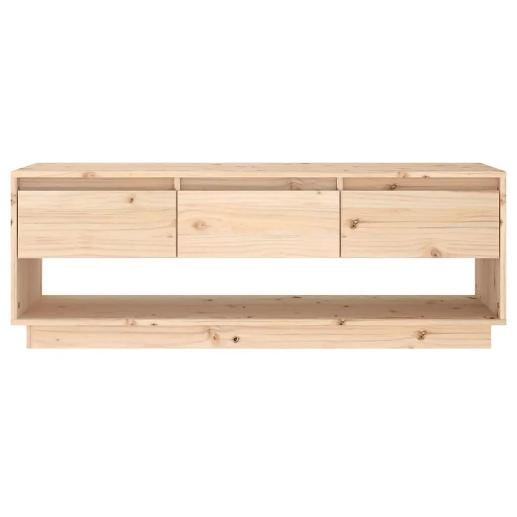 Brown TV Cabinet with Drawers Solid Pine Wood 110.5x34x40 cm Storage Unit