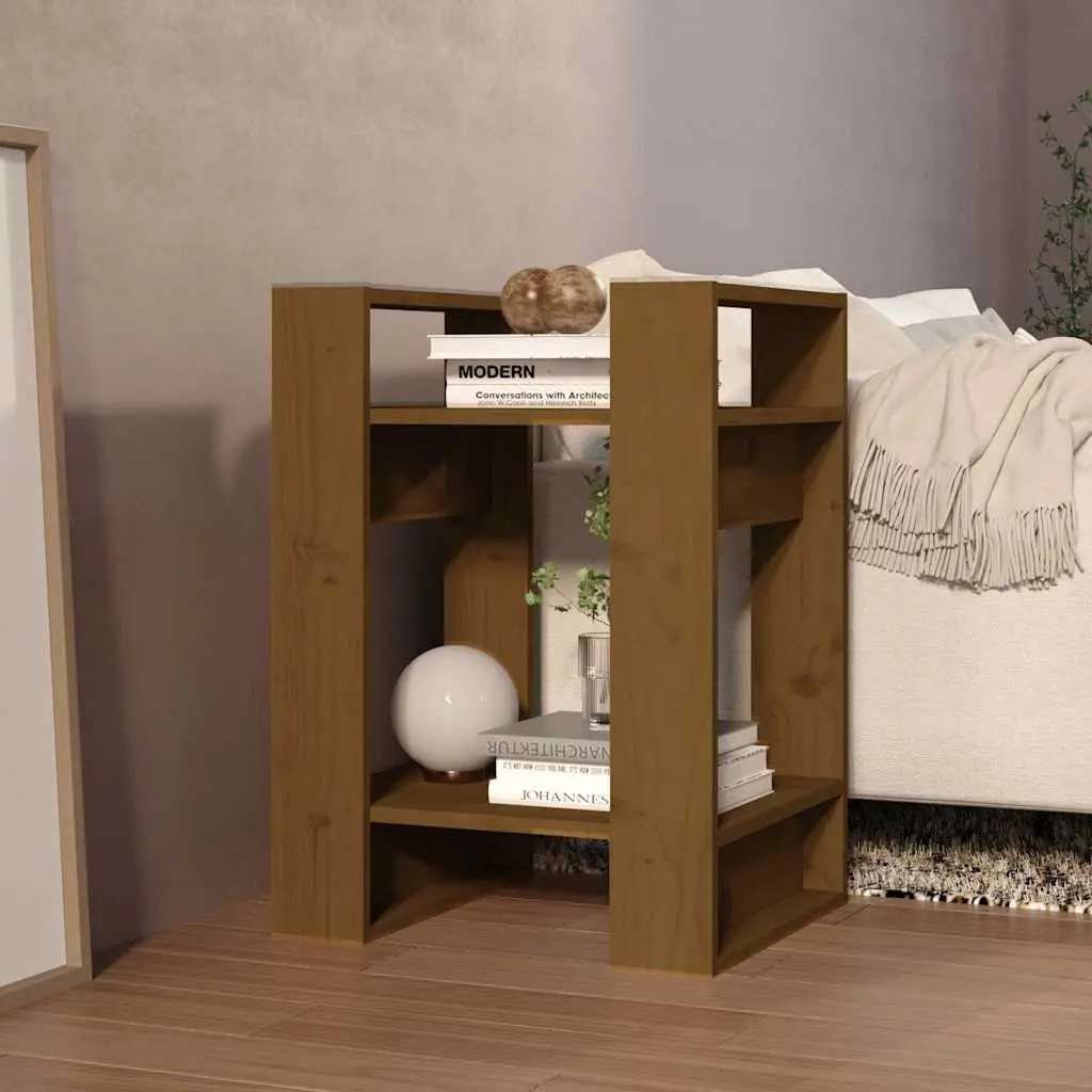 Solid Wood Book Cabinet Room Divider Honey Brown 41x35x57cm