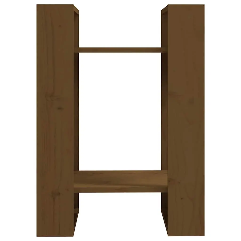 Solid Wood Book Cabinet Room Divider Honey Brown 41x35x57cm