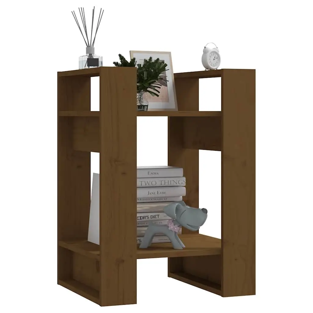 Solid Wood Book Cabinet Room Divider Honey Brown 41x35x57cm
