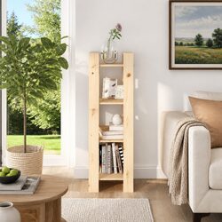 Wooden Book Cabinet with Room Divider Function 41x35x125cm