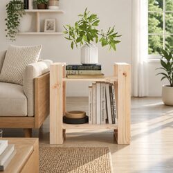 60x35x57cm Wooden Book Cabinet in Solid Pine