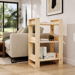 Solid Pine Wood Book Cabinet Room Divider 60x35x91cm