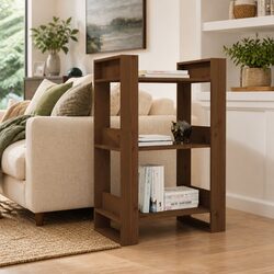 Solid Pine Wood Book Cabinet Open Shelving Unit