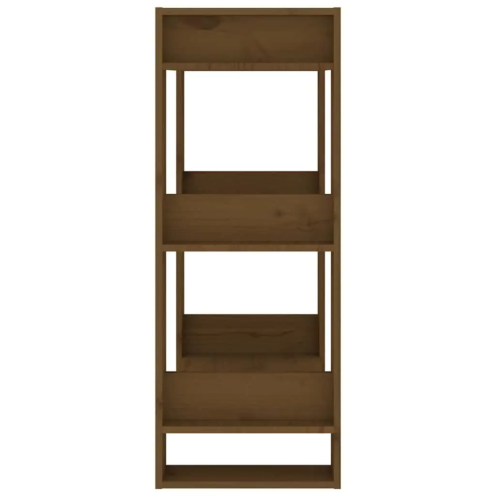 Solid Wood Book Cabinet Open Shelving Storage 60x35x91 cm Brown