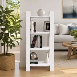 60x35x125cm White Solid Wood Bookshelf and Room Divider