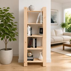 Solid Pine Wood Room Divider Book Cabinet 60x35x160cm