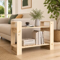 Solid Pine Wood Book Cabinet with Open Design 80x35x56.5cm