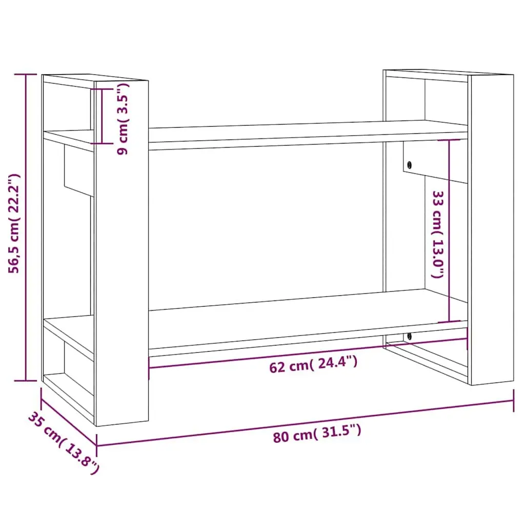 Book Cabinet Room Divider 80x35x56.5cm Solid Pine Wood Bookshelf Storage Shelves