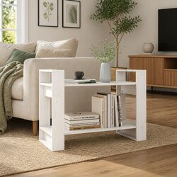White Solid Pine Book Cabinet Room Divider 80x35x56.5 cm