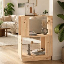 Sturdy Wooden Book Cabinet Room Divider with Storage