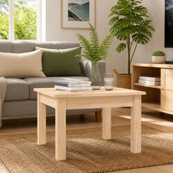 Compact Square Pine Coffee Table 45x45x30 cm