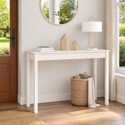 110x40x75 cm Console Table in White Pine Wood