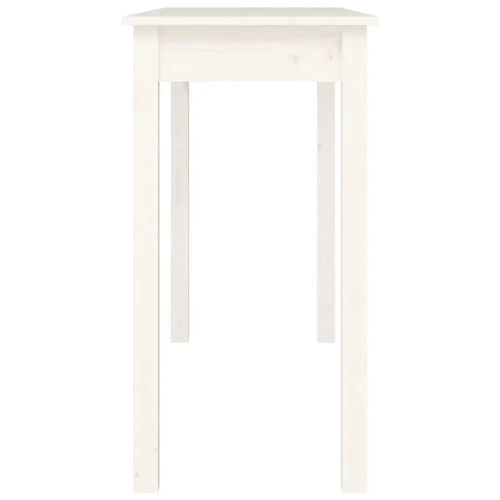 Console Table White Spacious Top Surface 110x40x75 cm Wooden Accent Display Furniture