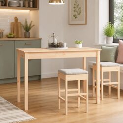 Solid Pine Wood Dining Table 110x55x75cm Brown