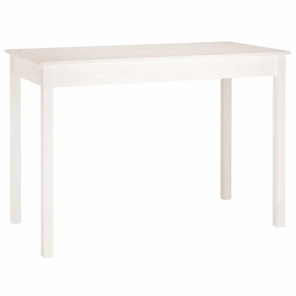 Dining Table White Solid Pine Wood Minimalist 110x55x75 cm