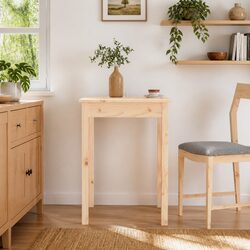 Compact Solid Pine Wood Dining Table 55x55x75 cm