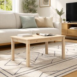 Coffee Table 80x50x40 cm in Brown Solid Pine Wood