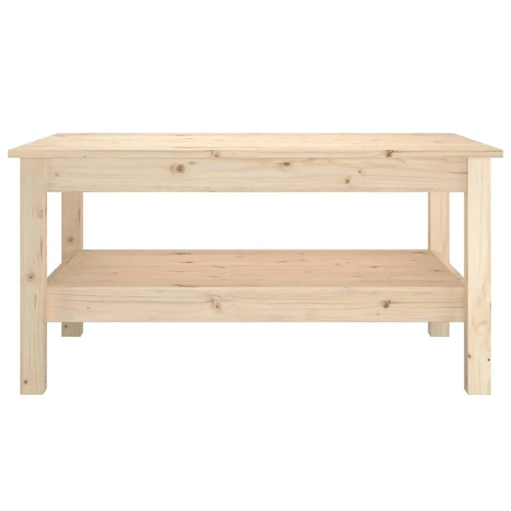 Coffee Table Storage Shelf Solid Pine Wood Brown 80 x 50 x 40 cm