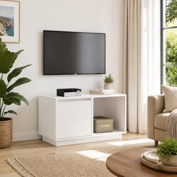 Solid Pine Wood White TV Cabinet Dimensions 74x35x44 cm