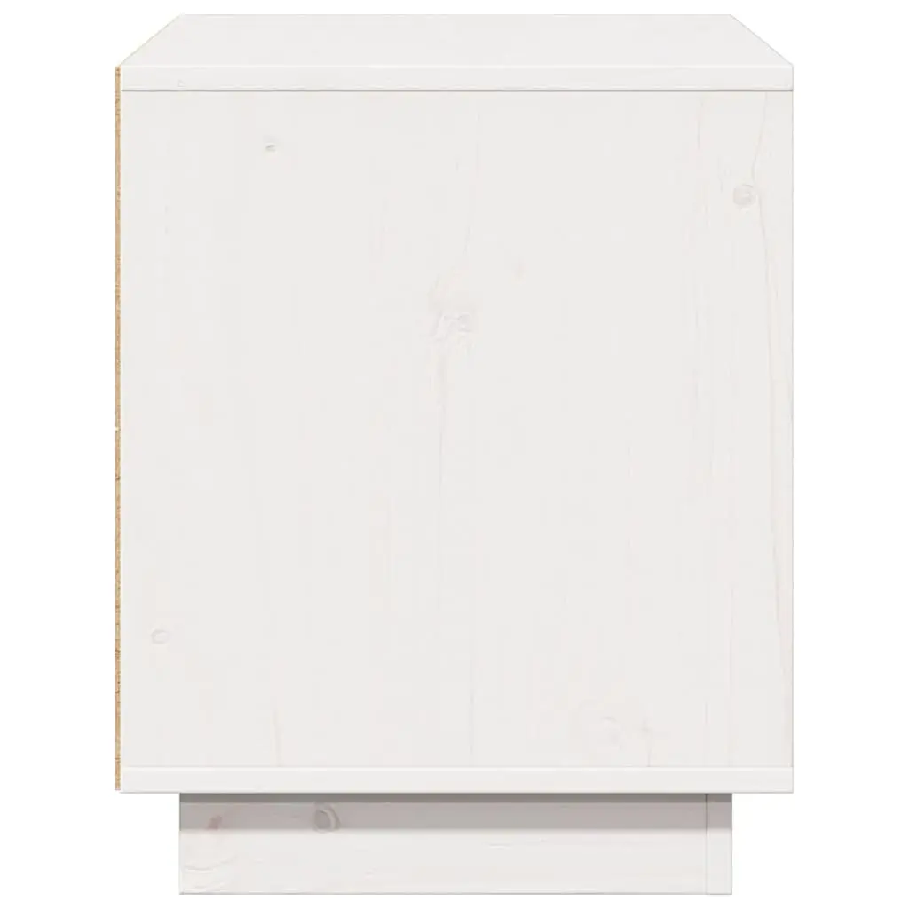 TV Cabinet Solid Pine Wood Storage Unit 74x35x44 cm White