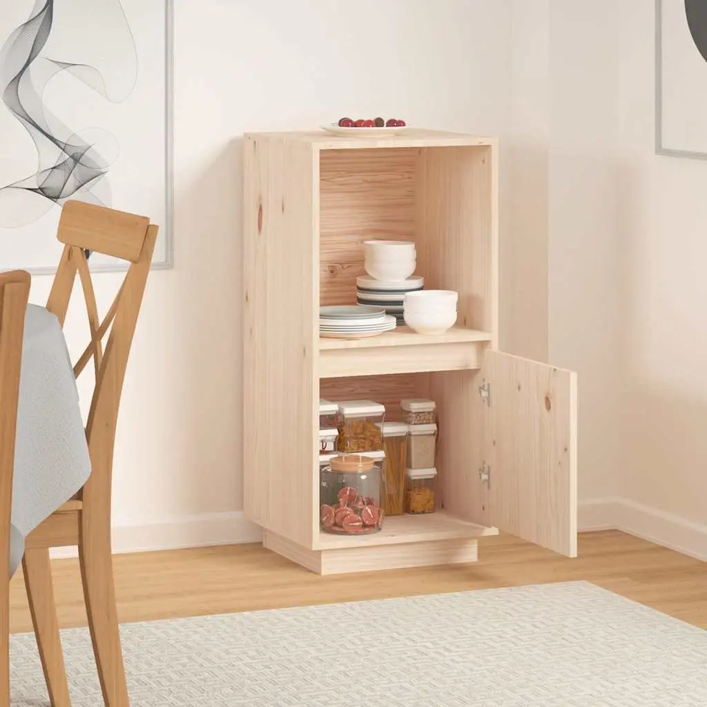 Sideboard 38x35x80 cm Brown Solid Pine Wood Cabinet Storage Living Room