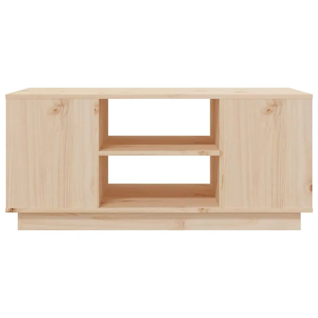 Solid Pine Wood Coffee Table Brown 90x49x40.5cm with Storage Compartments
