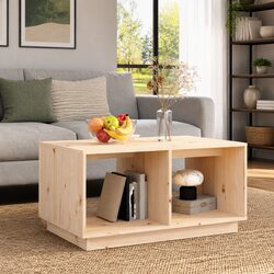 Solid Pine Wood Coffee Table 80x50x40 cm with Storage