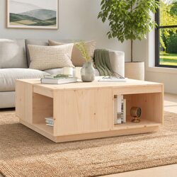 Coffee Table Made of Solid Pine Wood 100x101x40.5cm