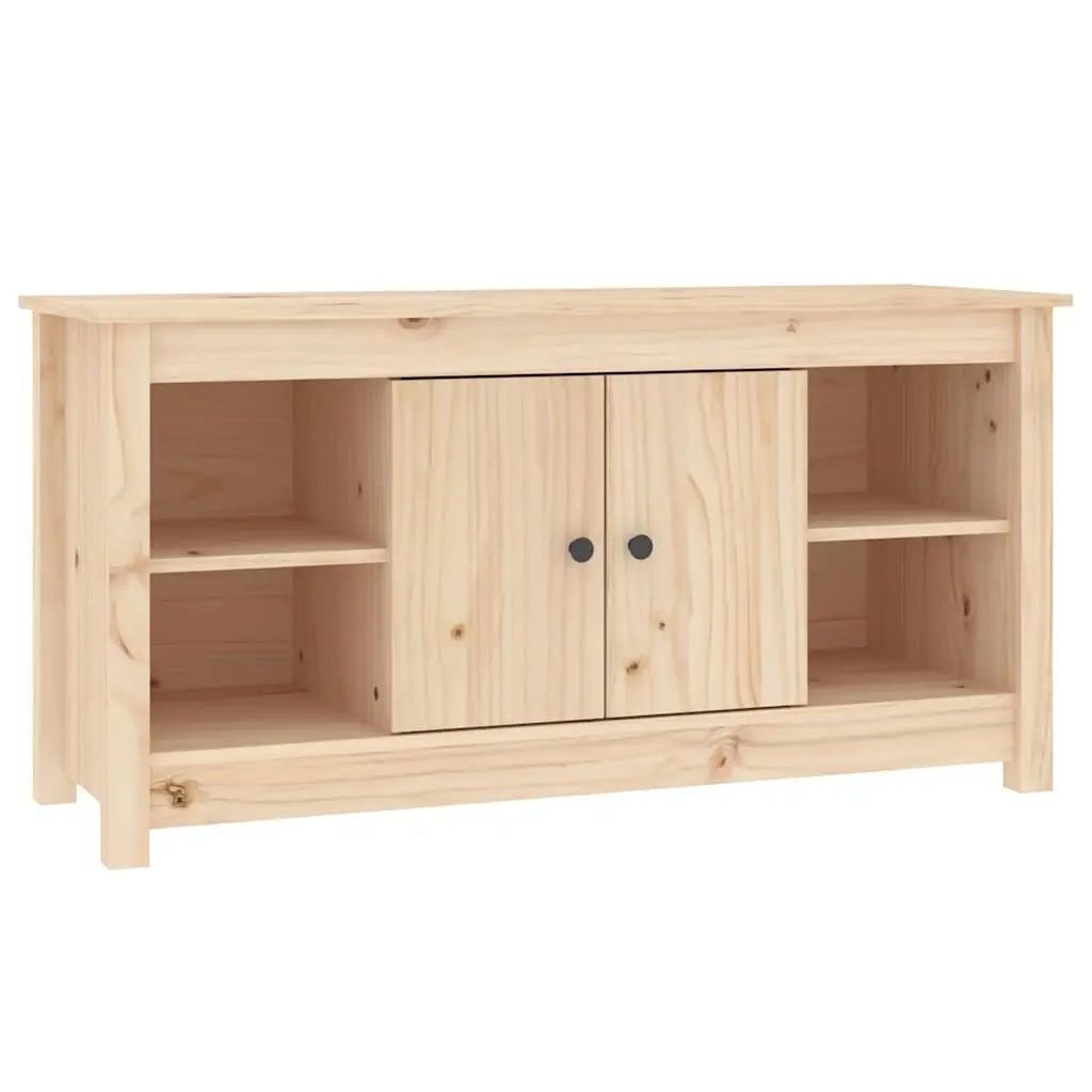 Wooden TV Stand with Open Shelving and Doors, Rustic Brown, 103 x 36.5 x 52 cm
